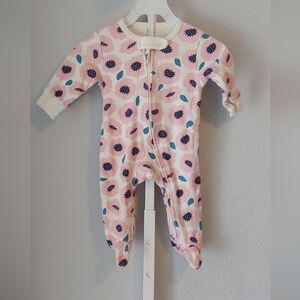 Touched by Nature 3-6 Month Flower Footed Pajama Organic Cotton